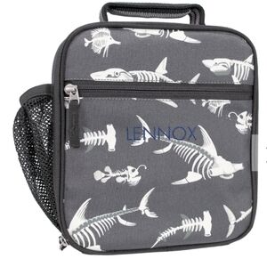 Pottery Barn Kids Mackenzie Grey Shark Bones Glow-in-the-Dark Lunch Box NWT